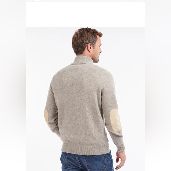 Barbour Sweater With half Zip MKN0585 Stone FW23/24 size small EUC - Picture 2 of 14